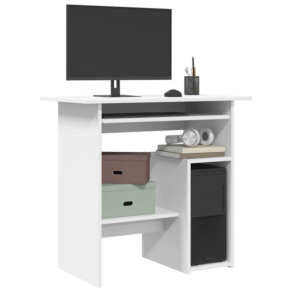 Compact Desk with Side Shelves