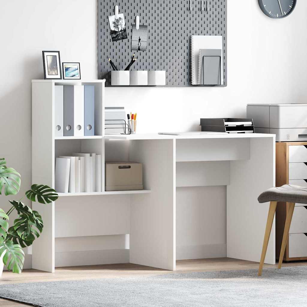 Large Desk with Storage Shelf - 131cm