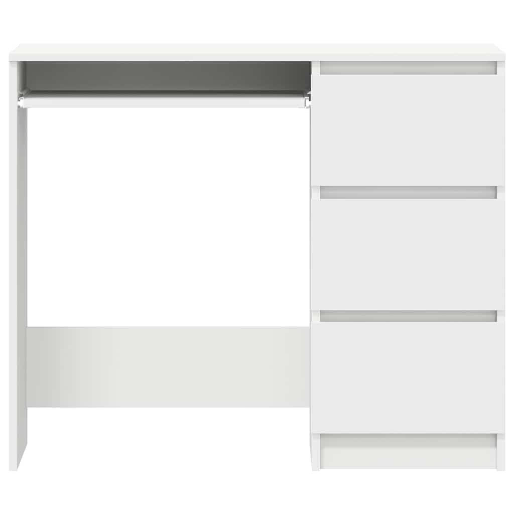 Modern White Desk with 3 Drawers