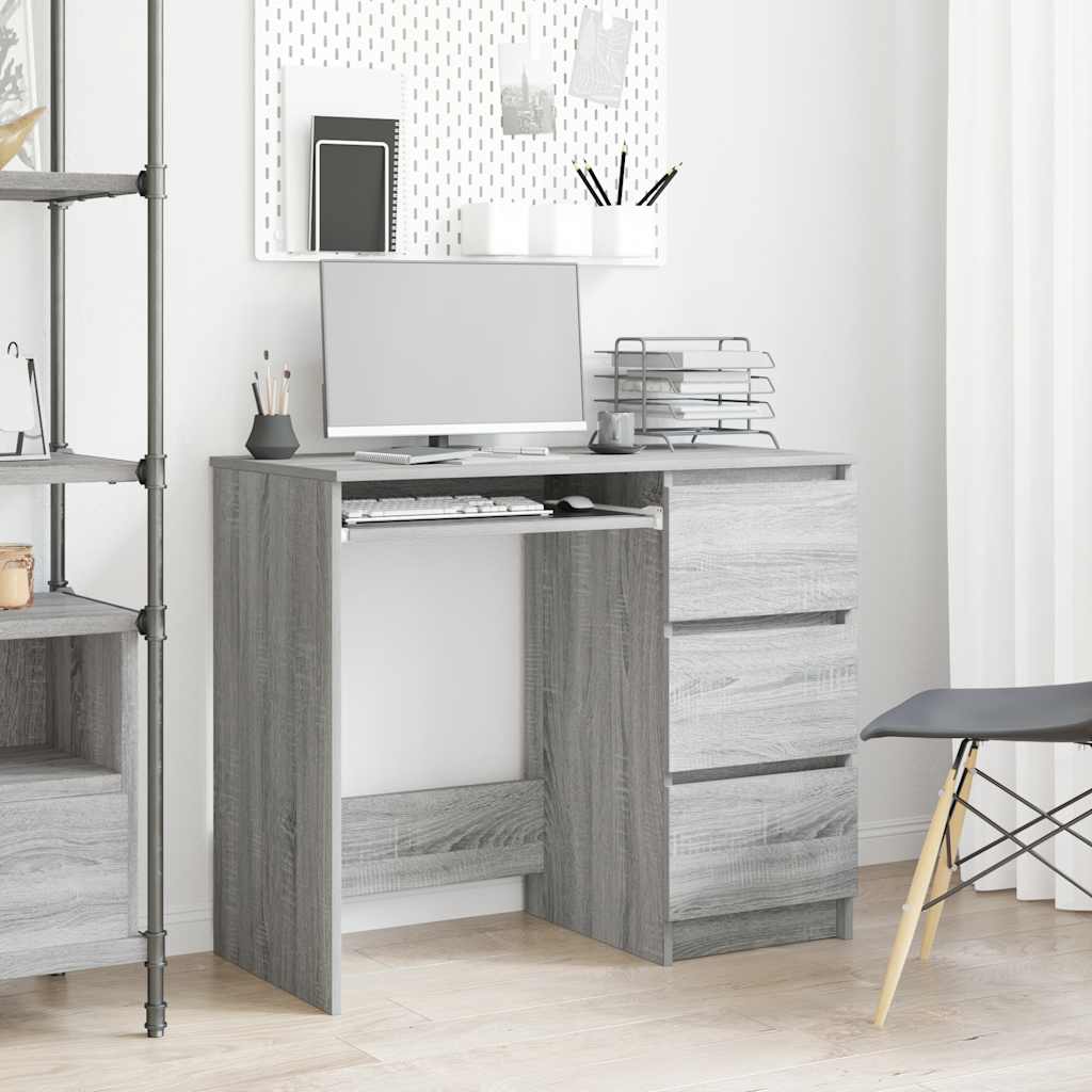 Modern White Desk with 3 Drawers