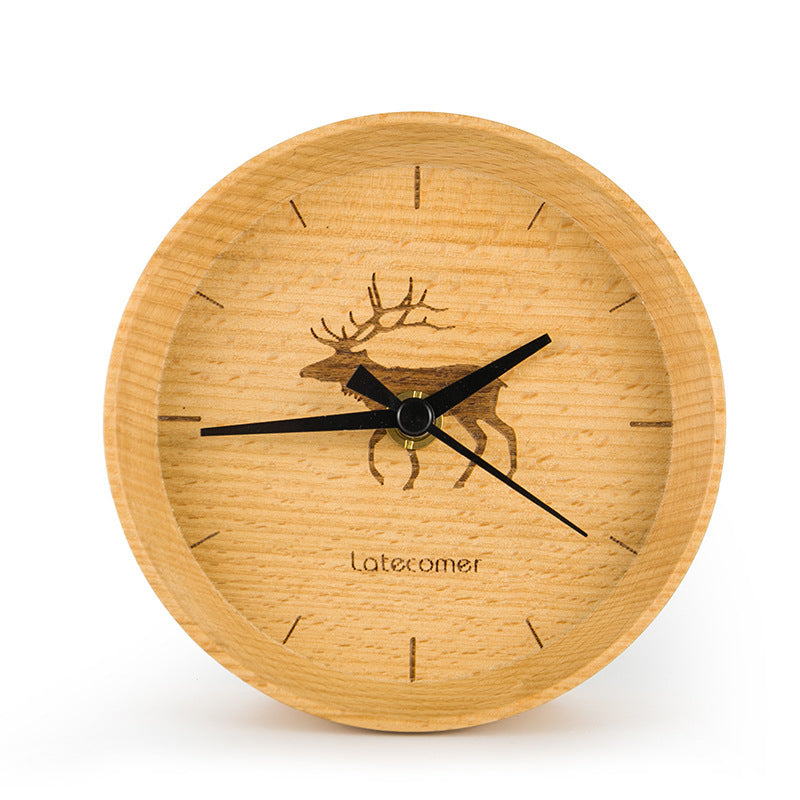 Scandinavian style wooden electronic clock digital clock