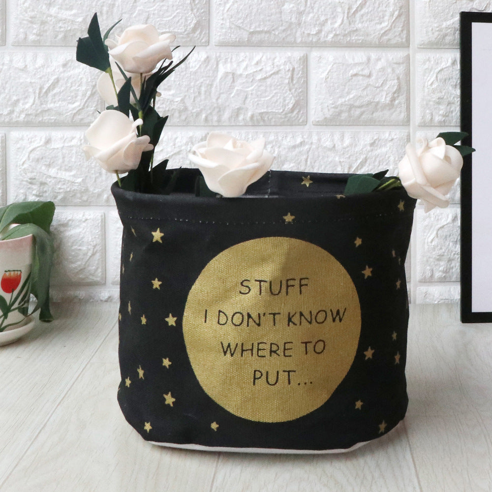 Fabric Waterproof Foldable Under-Desk Storage Basket