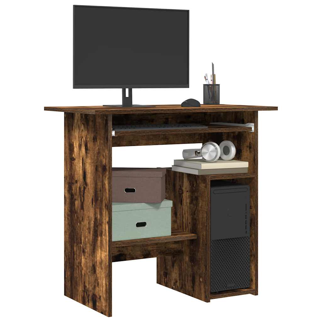 Compact Desk with Side Shelves