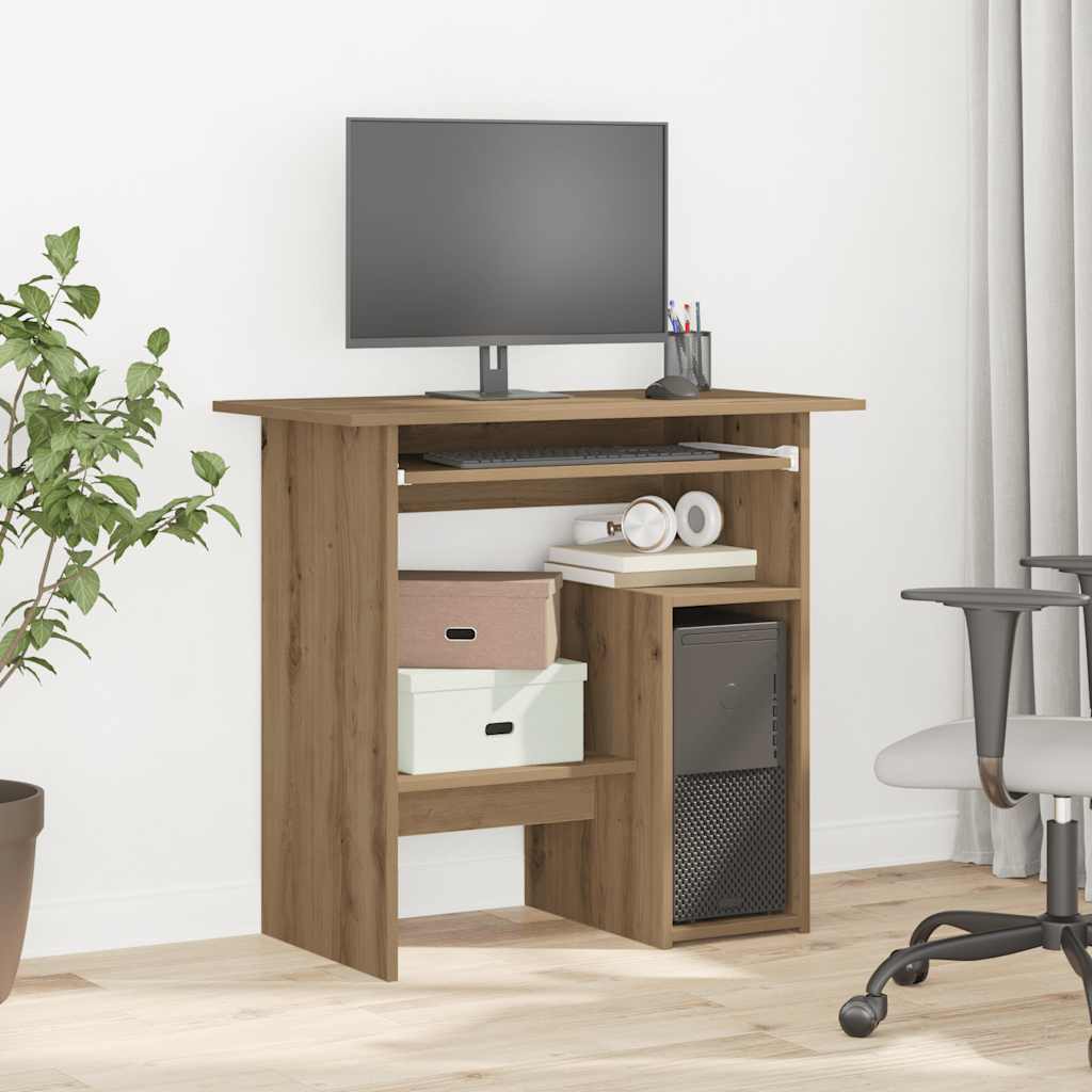 Compact Desk with Side Shelves