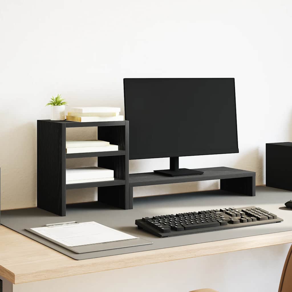 Wooden Monitor Stand with Desk Organizer Shelf
