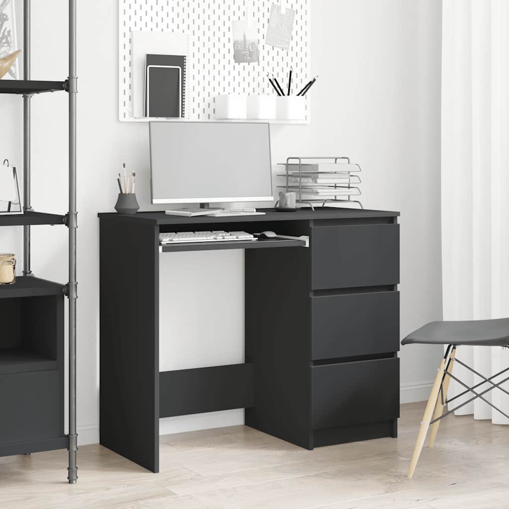 Modern White Desk with 3 Drawers