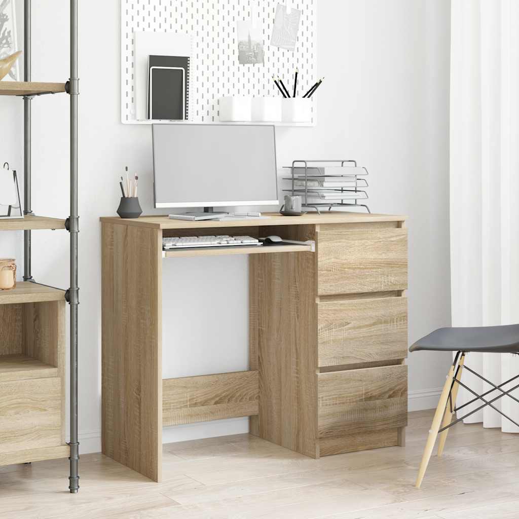 Modern White Desk with 3 Drawers