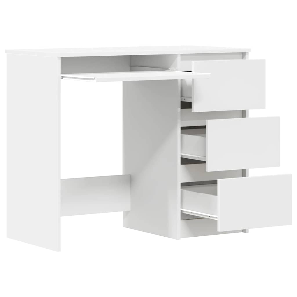 Modern White Desk with 3 Drawers