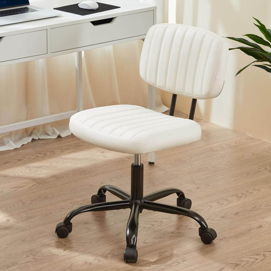 Armless Rolling Task Chair - Adjustable Height Swivel Desk Chair